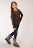 GIRLS LONG SLEEVE KNIT POLY RAYON JERSEY LONG SLEEVE  SHIRTT T-SHIRT