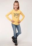 GIRLS LONG SLEEVE KNIT POLY RAYON LONG SLEEVE  SCOOP NECK T T-SHIRT