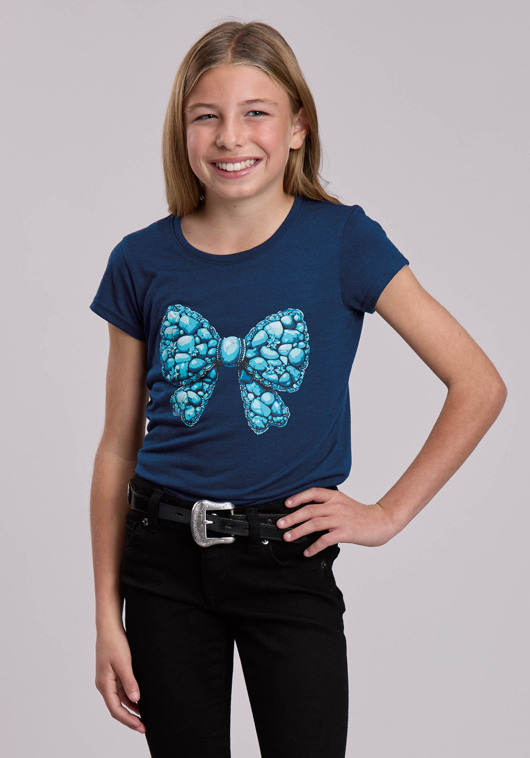 GIRLS ROPER POLY RAYON WESTERN JERSEY SHORT SLEEVE TSHIRT