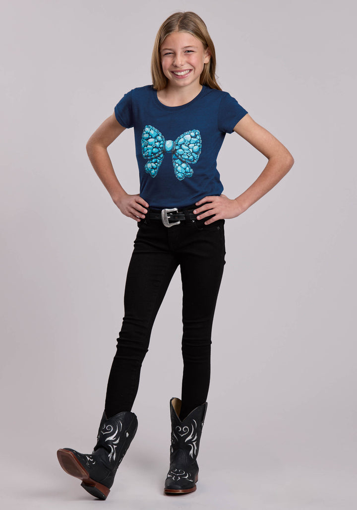 GIRLS ROPER POLY RAYON WESTERN JERSEY SHORT SLEEVE TSHIRT
