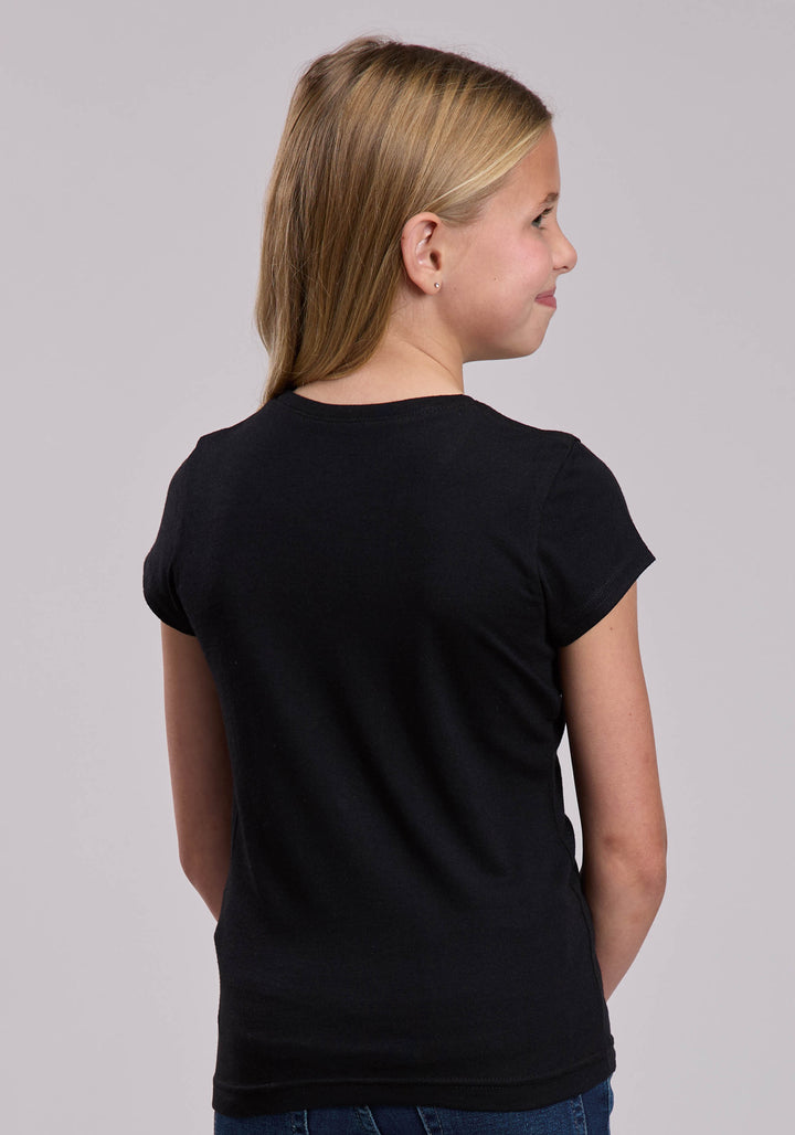 GIRLS ROPER POLY RAYON WESTERN JERSEY CREW SHORT SLEEVE TSHIRT