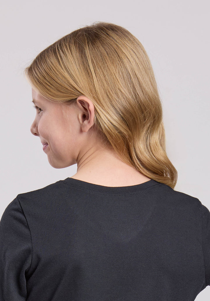 GIRLS ROPER BLACK POLY RAYON JERSEY LONG SLEEVE SHIRT