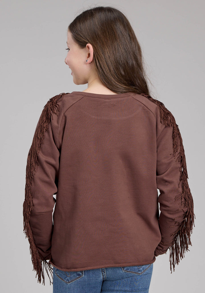 GIRLS LONG SLEEVE RAGLAN COTTON FLEECE SWEATSHRT LONG SLEEVE PULLOVER WESTERN SHIRT