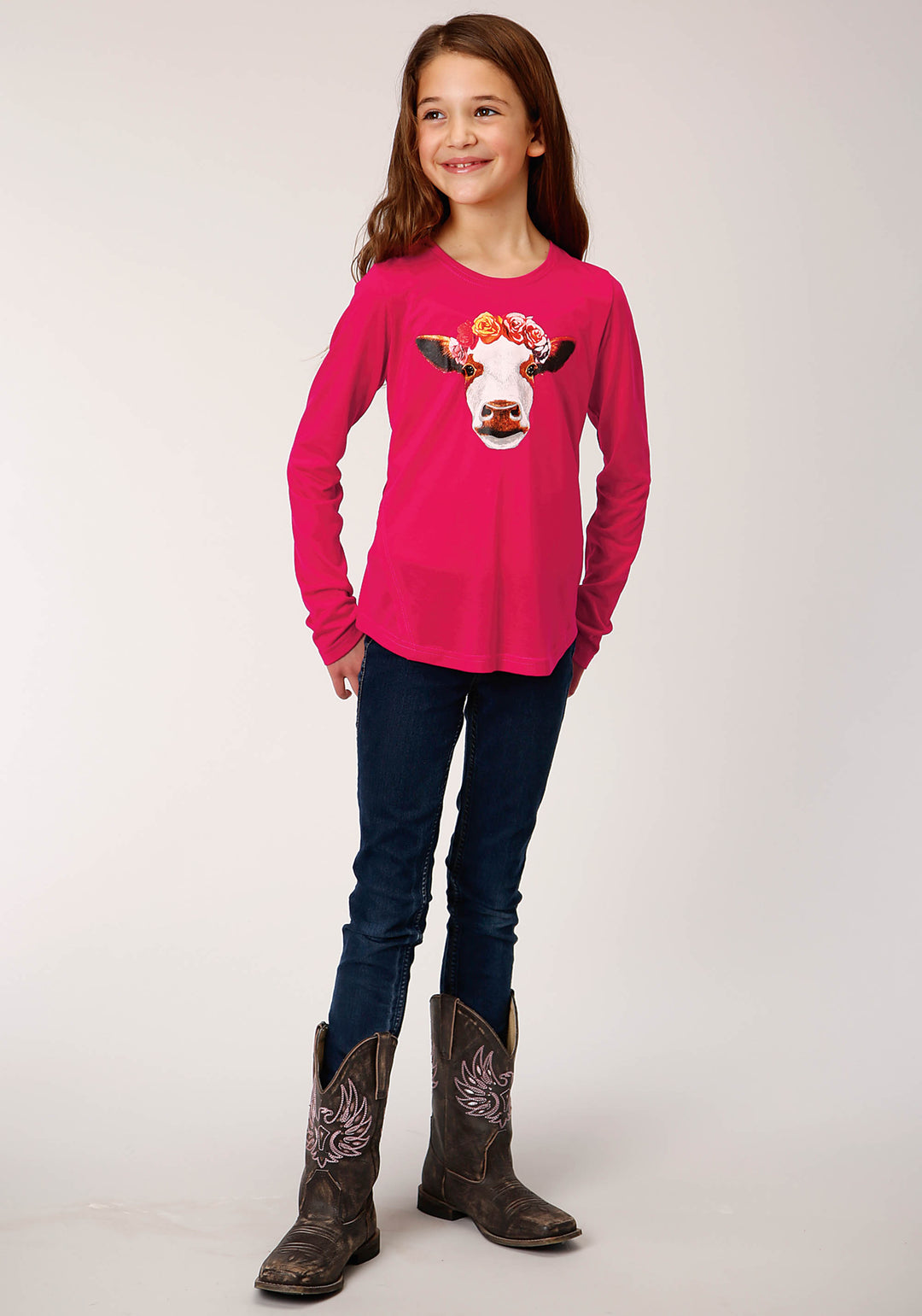 GIRLS LONG SLEEVE KNIT POLY RAYON JERSEY LONG SLEEVE  T T-SHIRT
