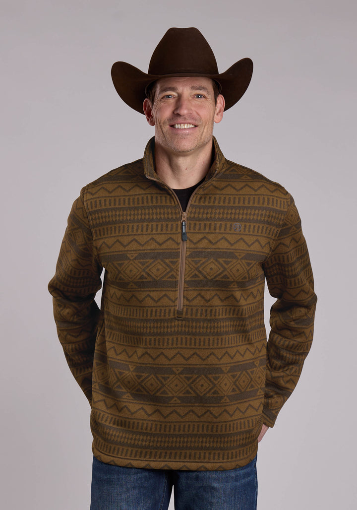 MENS ROPER TOBACCO AND CHOCOLATE AZTEC WESTERN SWEATER