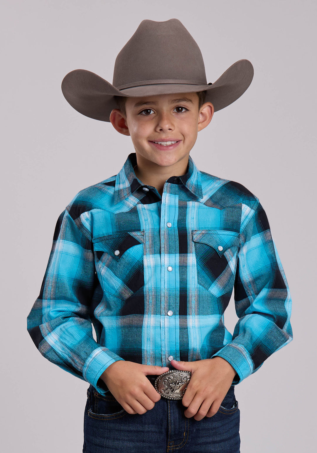 BOYS ROPER TRIPLE DIAMOND DOBBY WESTERN SWEATER