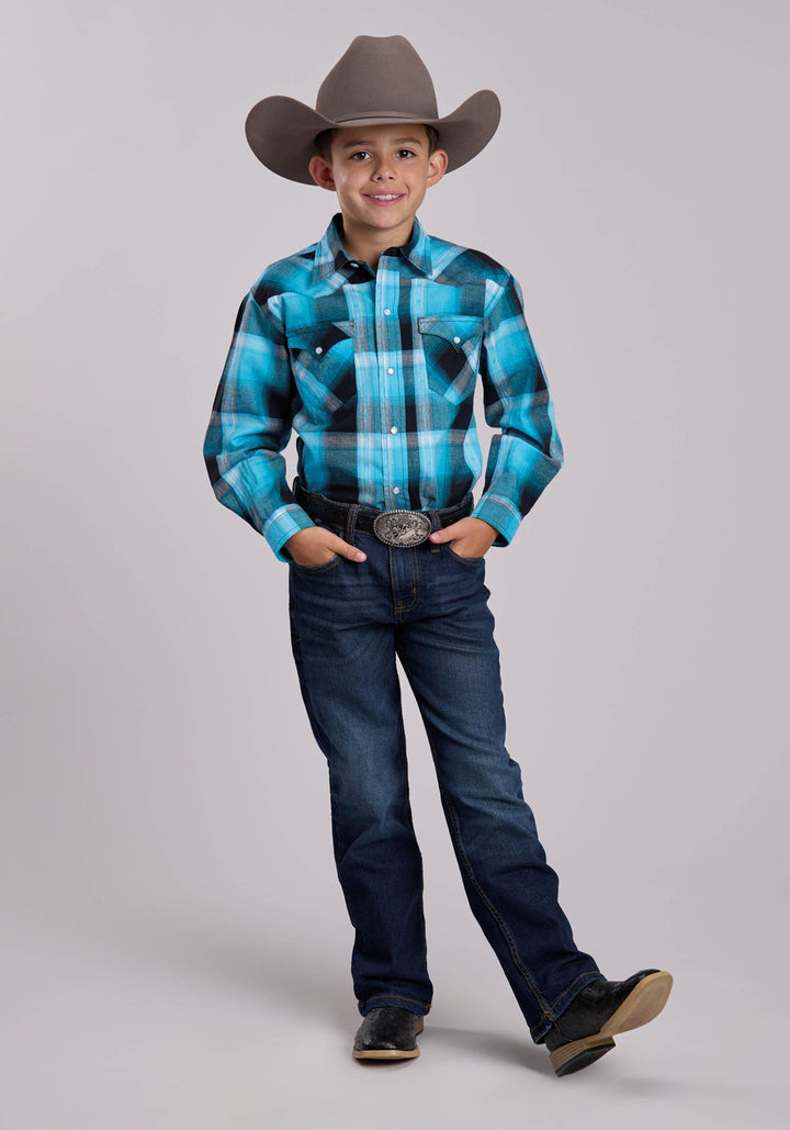 BOYS ROPER TRIPLE DIAMOND DOBBY WESTERN SWEATER