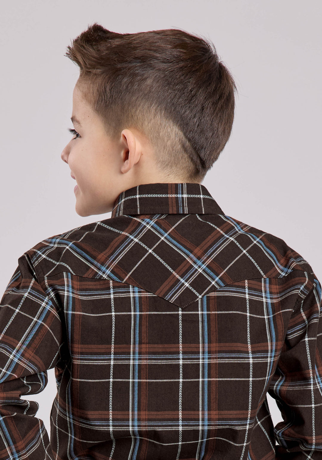 BOYS LONG SLEEVE SNAP ARROW DOBBY WESTERN SHIRT