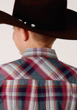 BOYS LONG SLEEVE SNAP HONOR PLAID WESTERN SHIRT