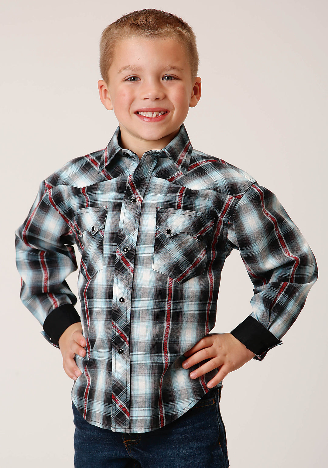 BOYS LONG SLEEVE SNAP DUSK DOBBY WESTERN SHIRT
