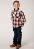 BOYS LONG SLEEVE SNAP ARROW DOBBY WESTERN SHIRT