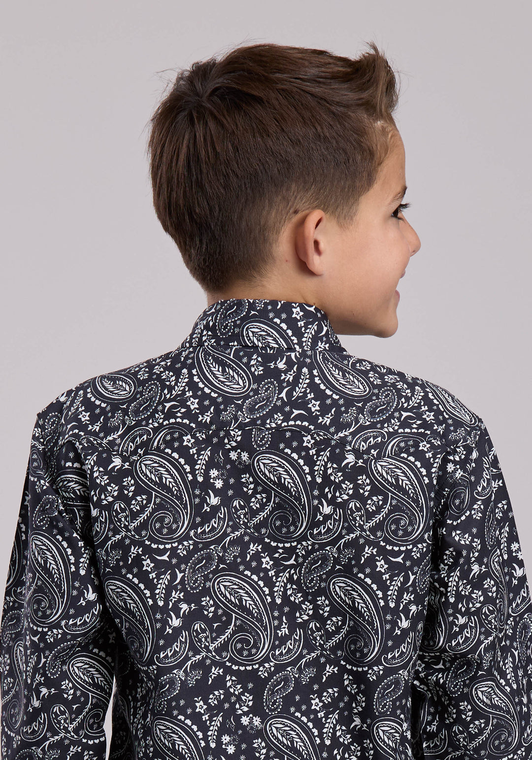 BOYS ROPER ARCHIVE PAISLEY PRINT LONG SLEEVE SNAP SHIRT