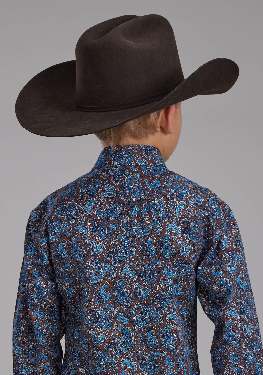 BOYS RIVER PAISLEY LONG SLEEVE SNAP WESTERN SHIRT