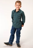 BOYS LONG SLEEVE SNAP DIAMOND AZTEC PRINT WESTERN SHIRT