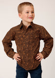 BOYS LONG SLEEVE SNAP VINTAGE PAISLEY WESTERN SHIRT