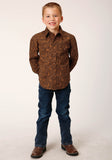 BOYS LONG SLEEVE SNAP VINTAGE PAISLEY WESTERN SHIRT