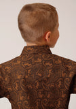 BOYS LONG SLEEVE SNAP VINTAGE PAISLEY WESTERN SHIRT