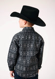 BOYS LONG SLEEVE SNAP AZTEC STRIPE WESTERN SHIRT