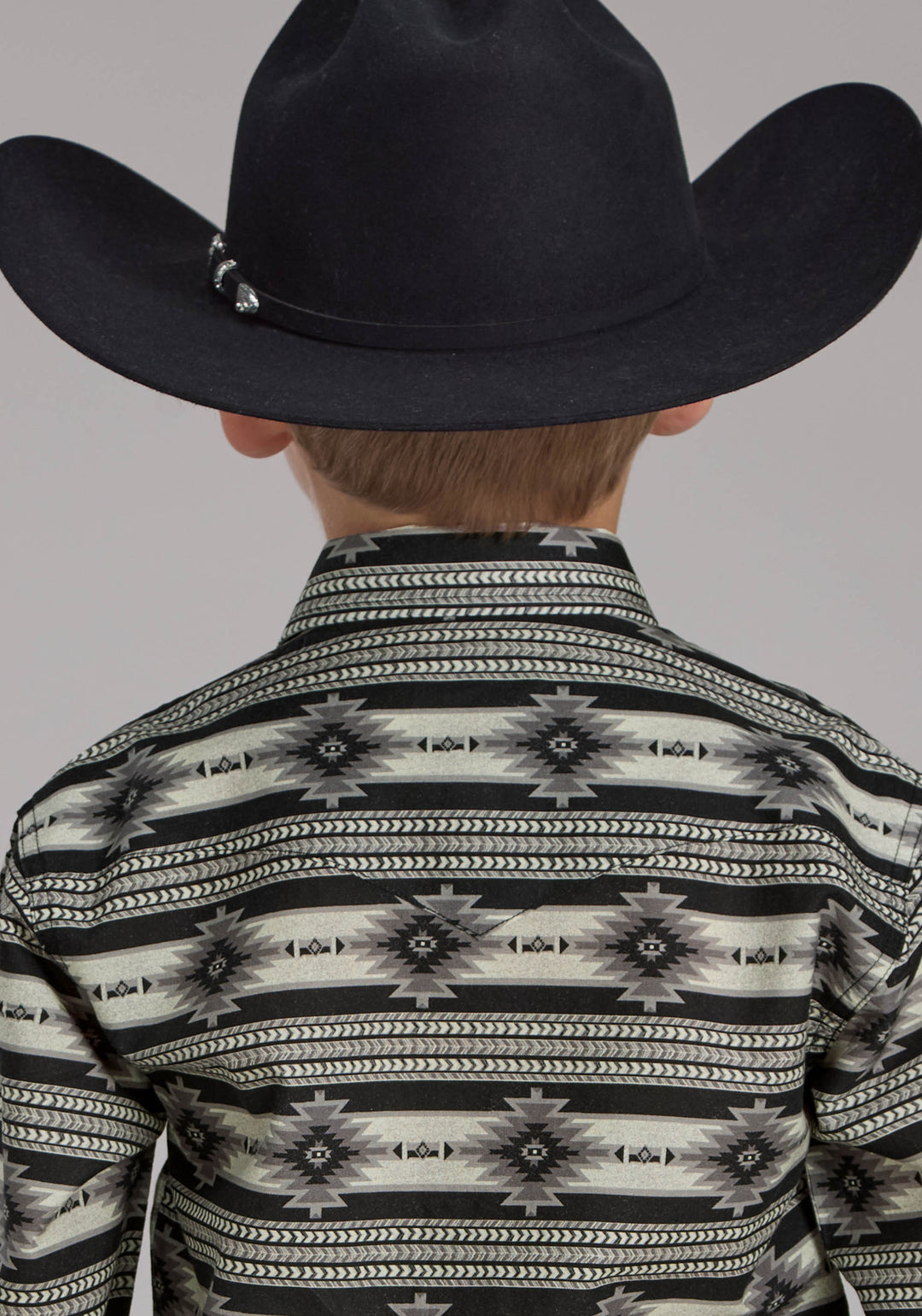 BOYS SANTA FE AZTEC LONG SLEEVE SNAP WESTERN SHIRT