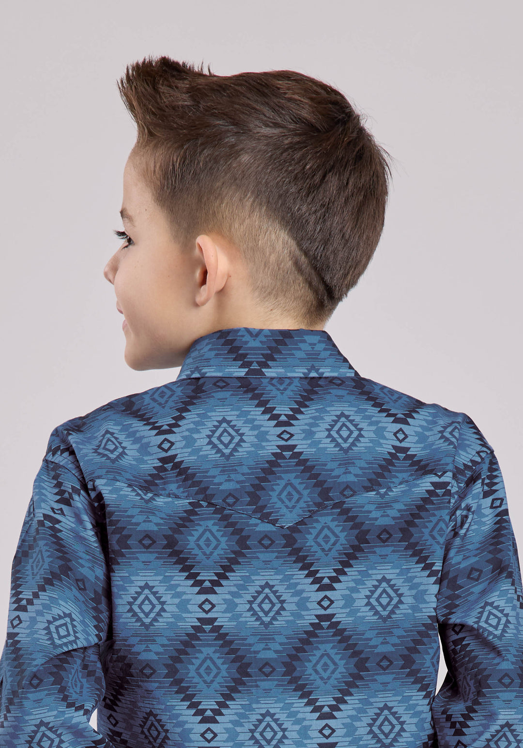 BOYS LONG SLEEVE SNAP AZTEC SERAPE PRINT WESTERN SHIRT
