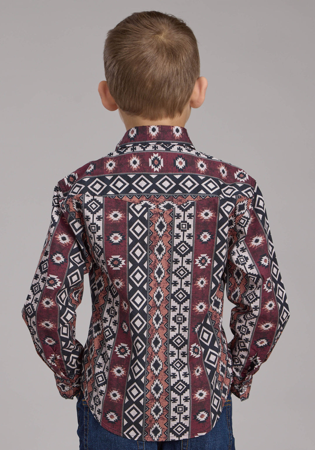 Boys Winter Aztec Print Long Sleeve Snap Western Shirt – Roper Apparel ...