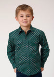 BOYS LONG SLEEVE SNAP CROSHORT SLEEVE WALK FOULARD WESTERN SHIRT