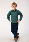 BOYS LONG SLEEVE SNAP CROSHORT SLEEVE WALK FOULARD WESTERN SHIRT