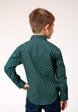 BOYS LONG SLEEVE SNAP CROSHORT SLEEVE WALK FOULARD WESTERN SHIRT