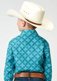 BOYS LONG SLEEVE SNAP LAKE MEDALLION WESTERN SHIRT