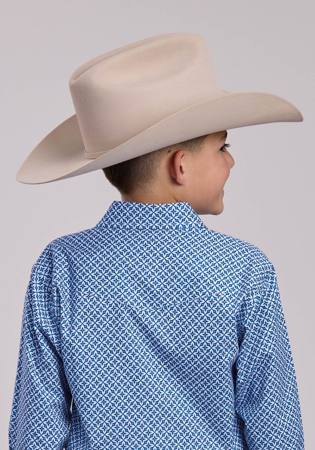 BOYS ROPER PINWHEEL FOULARD LONG SLEEVE SNAP SHIRT
