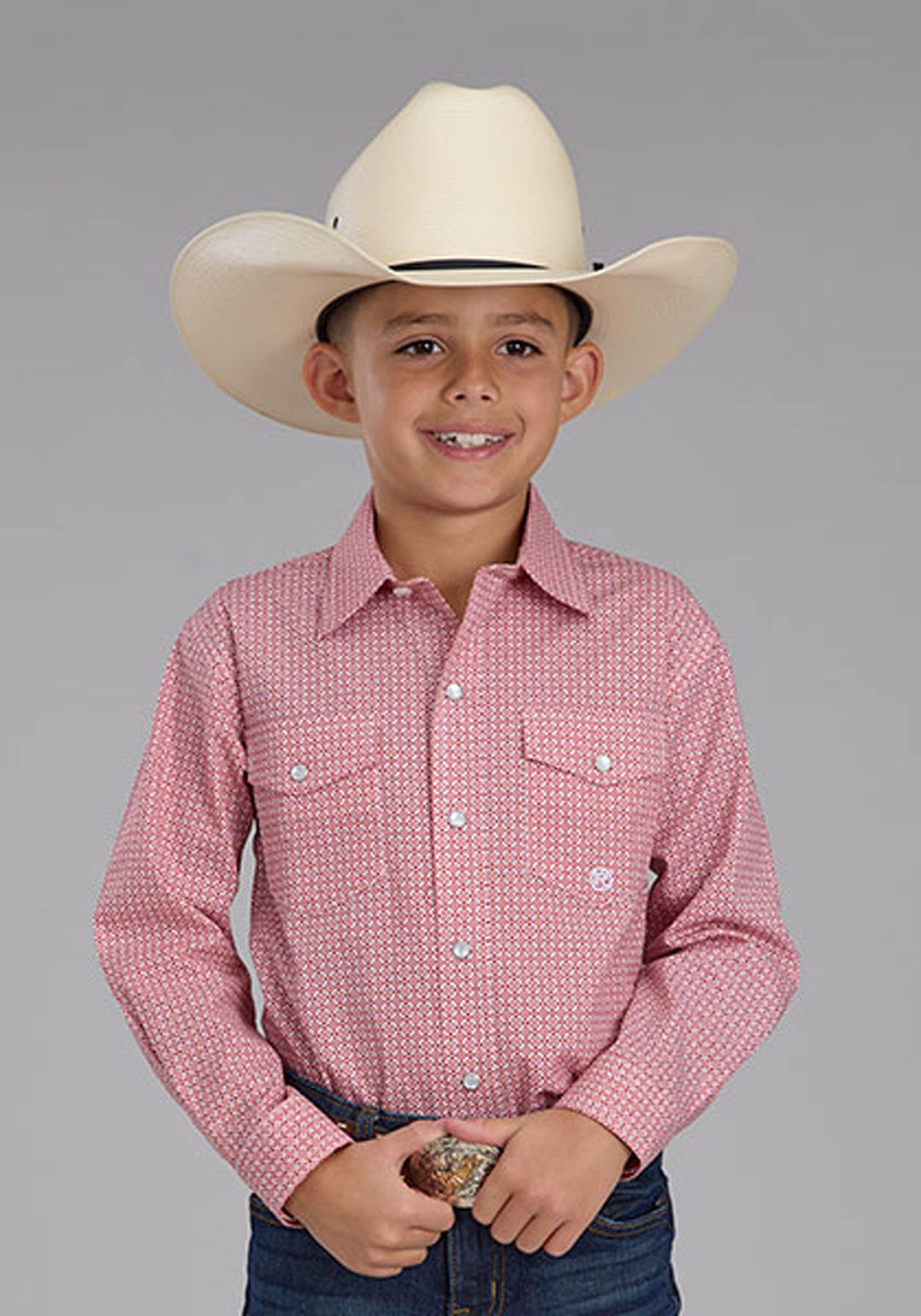 BOYS LONG SLEEVE SNAP SALTILLO FOULARD WESTERN SHIRT