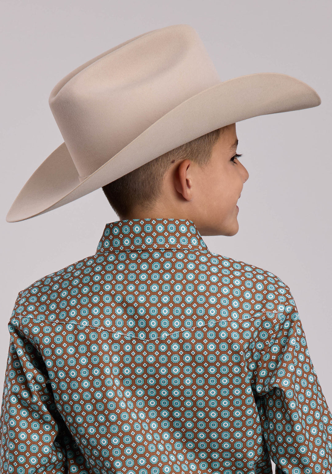 BOYS ROPER CANYON FOULARD LONG SLEEVE SNAP SHIRT
