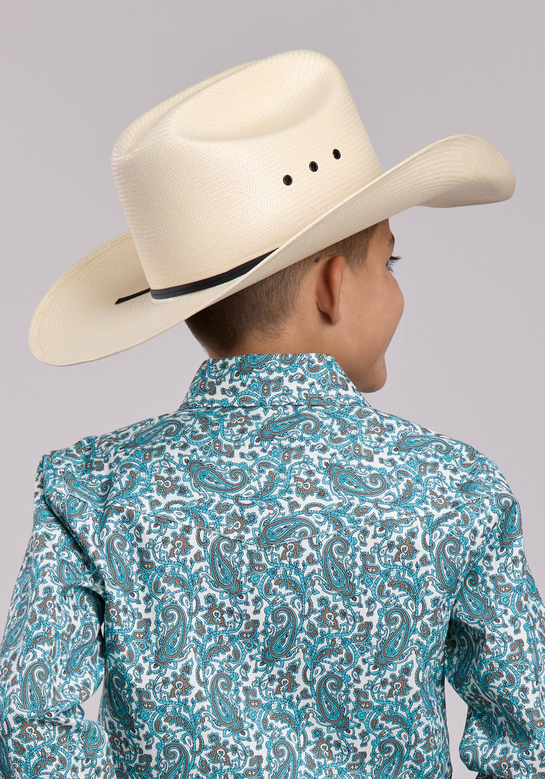 BOYS ROPER TRAIL PAISLEY LONG SLEEVE SNAP SHIRT