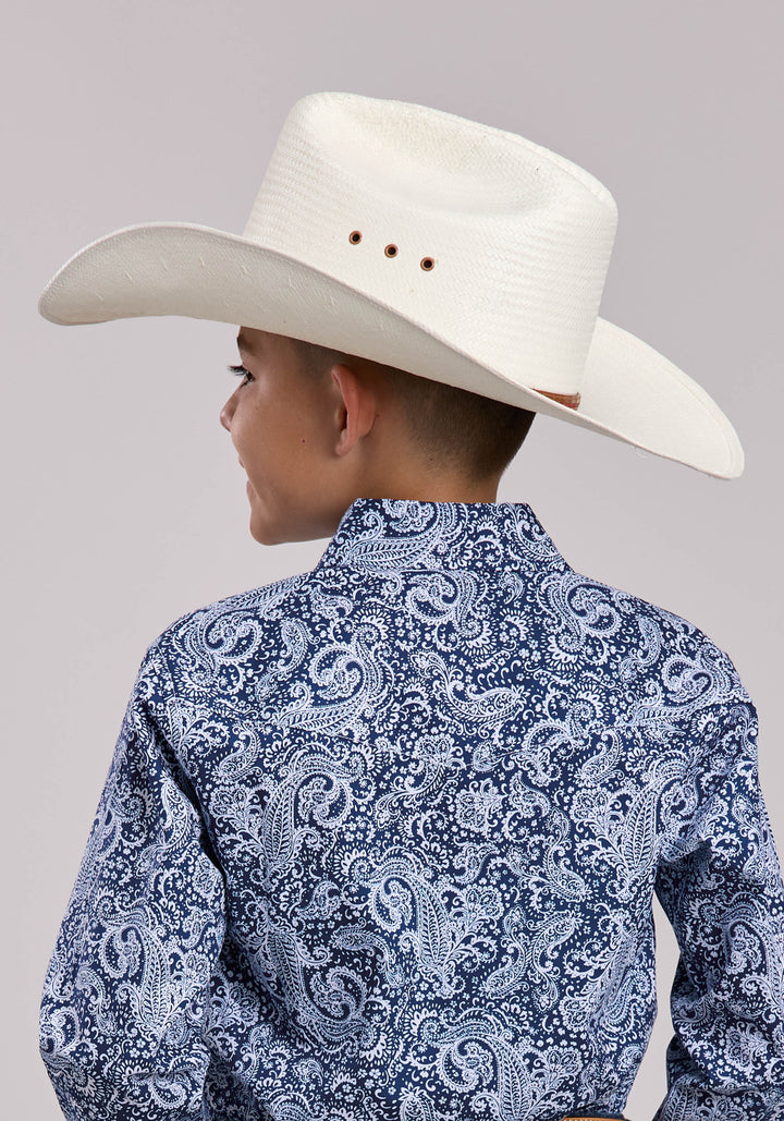 BOYS ROPER WINDY PAISLEY LONG SLEEVE SNAP SHIRT