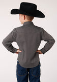 BOYS LONG SLEEVE SNAP DIAMOND NEAT  OLIVE WESTERN SHIRT