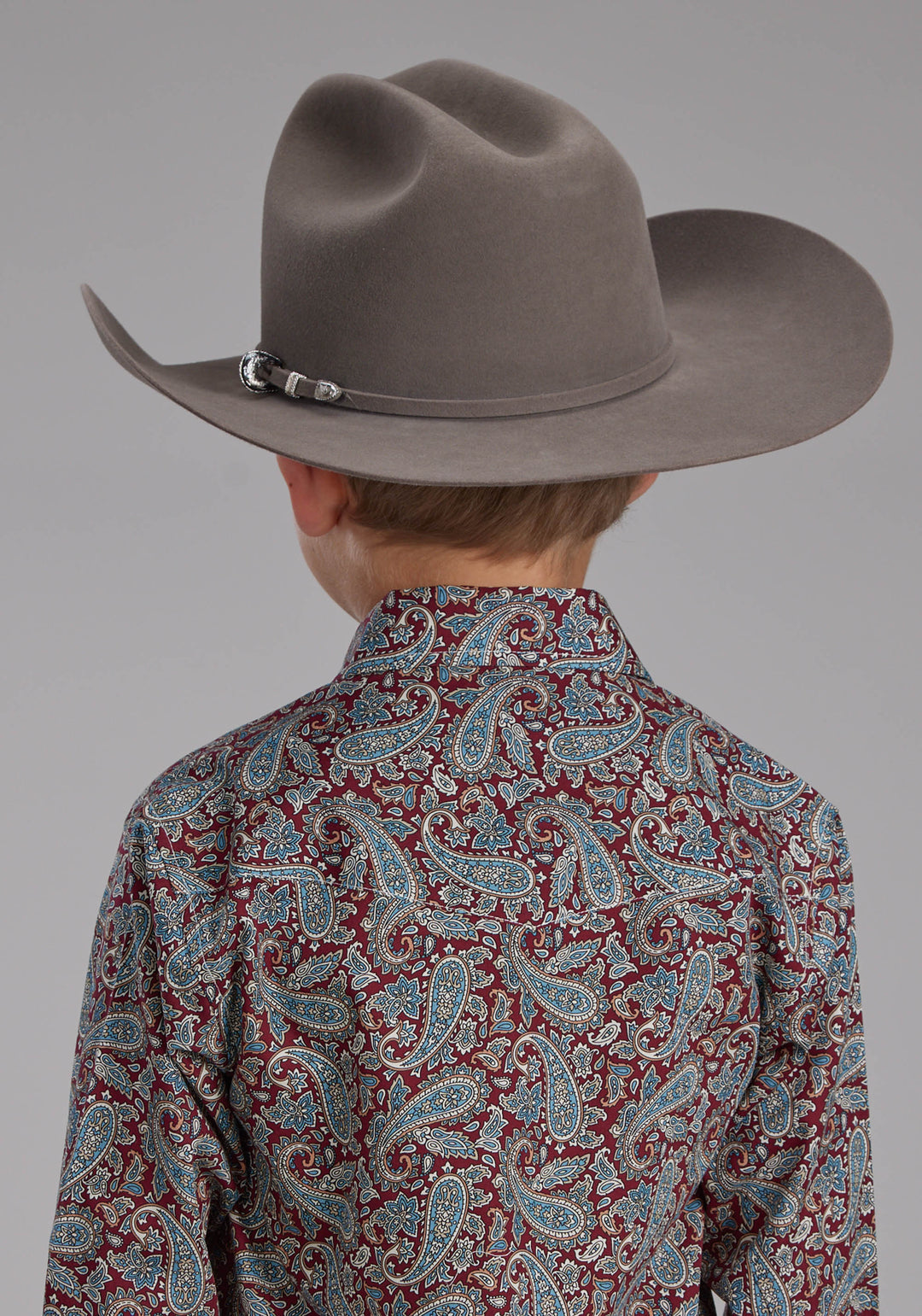 BOYS ORCHARD PAISLEY LONG SLEEVE SNAP WESTERN SHIRT