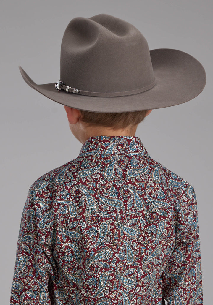 BOYS ORCHARD PAISLEY LONG SLEEVE SNAP WESTERN SHIRT