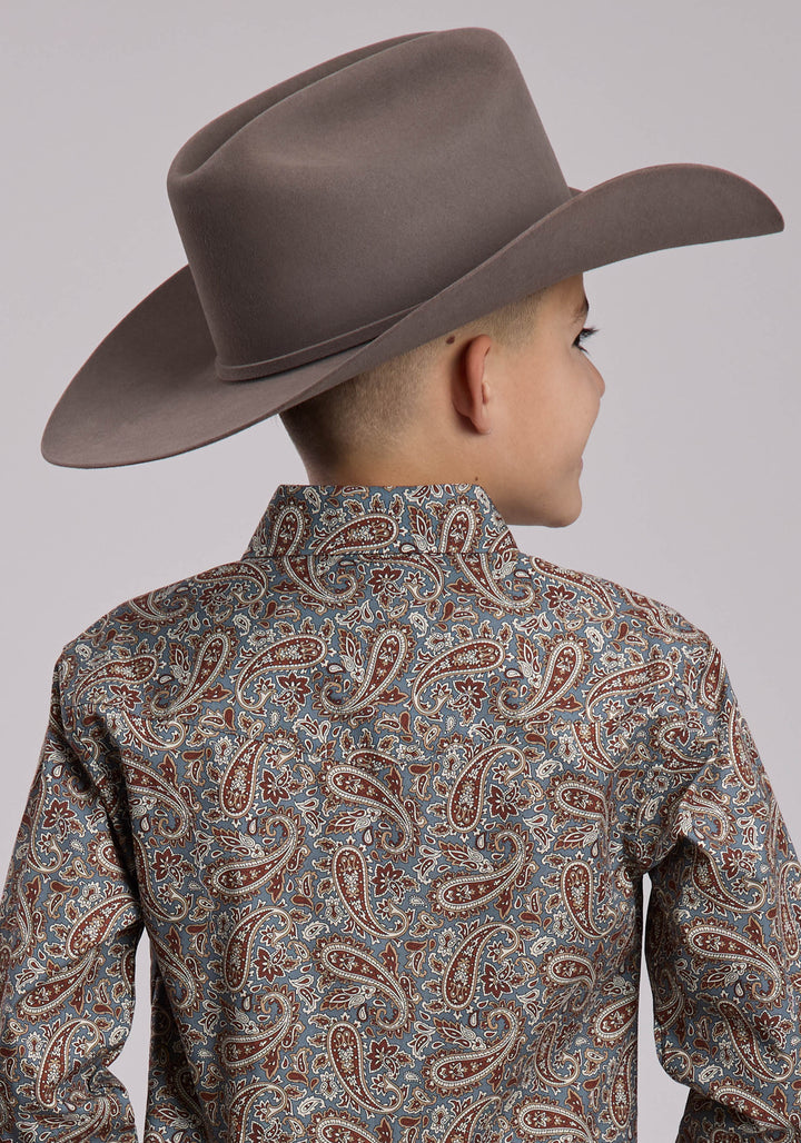 BOYS ROPER AMARILLO PAISLEY WESTERN SNAP SHIRT