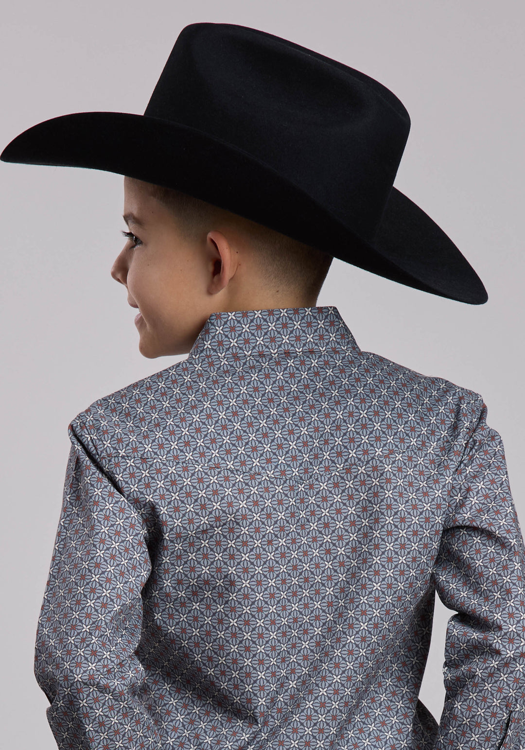 BOYS ROPER SMOKE MEDALLION WESTERN SNAP SHIRT