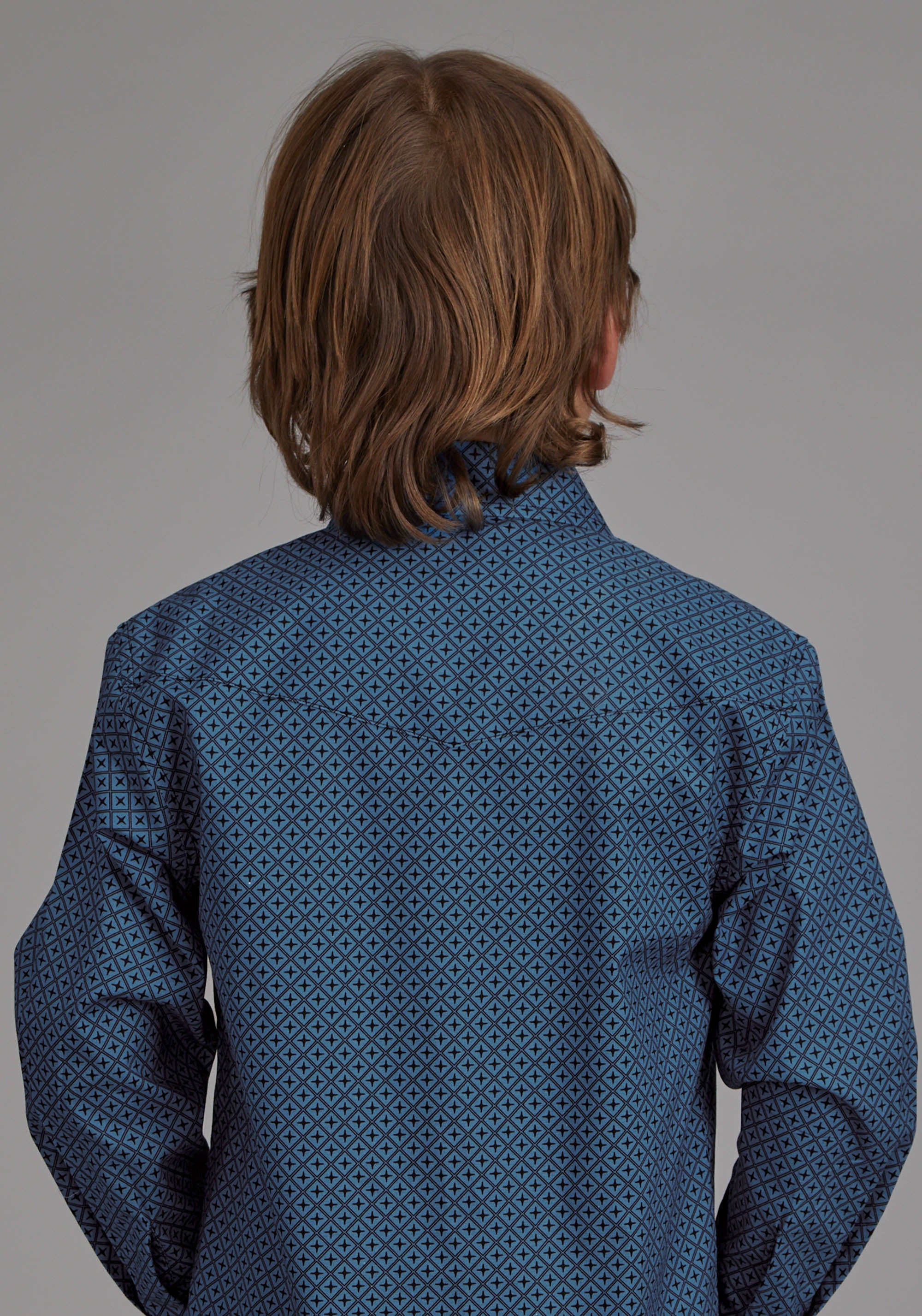ボブ・ディラン　Blue-eyed Boston Boy　(2CD) Boys Diamond Print Stretch Poplin - Blue Long Sleeve Snap Western
