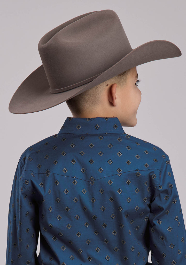 BOYS ROPER STRETCH POPLIN WESTERN SNAP SHIRT