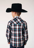 BOYS LONG SLEEVE SNAP WEST PLAID WESTERN SHIRT