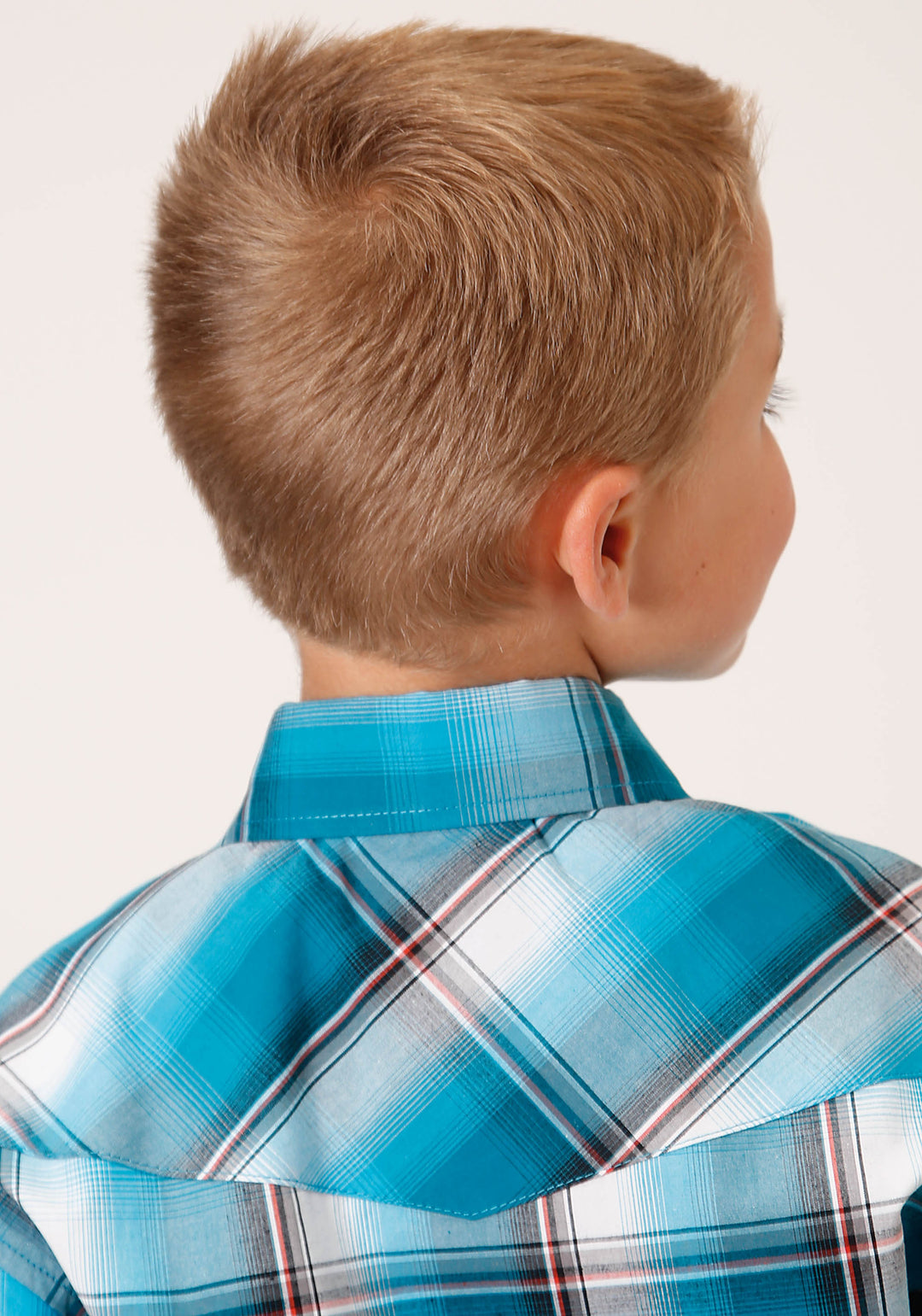 BOYS LONG SLEEVE SNAP DEEP POOL OMBRE WESTERN SHIRT