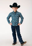 BOYS LONG SLEEVE BUTTON CANYON PAISLEY WESTERN SHIRT