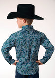 BOYS LONG SLEEVE BUTTON CANYON PAISLEY WESTERN SHIRT