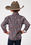 BOYS LONG SLEEVE BUTTON RED RIVER PAISLEY WESTERN SHIRT