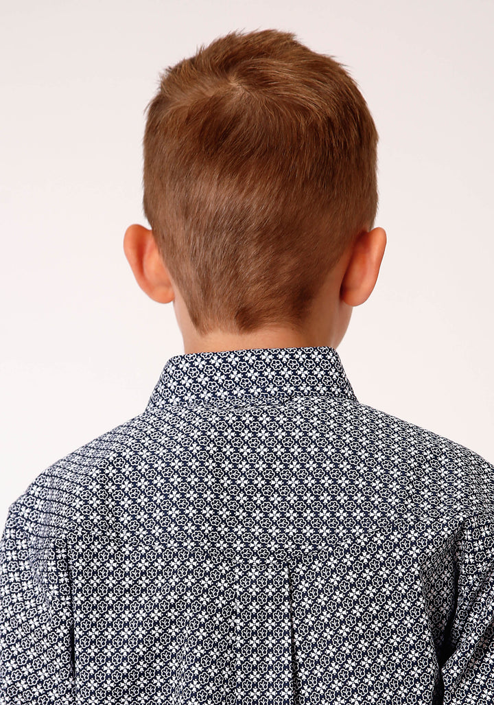 BOYS LONG SLEEVE BUTTON BELL FOULARD WESTERN SHIRT