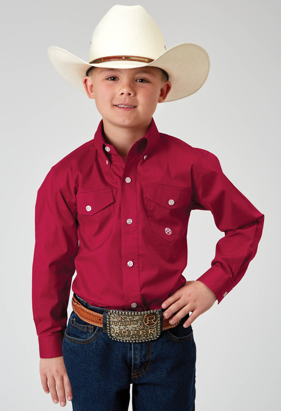 boys red dress shirt Trey Red Gingham Button Up Shirt
