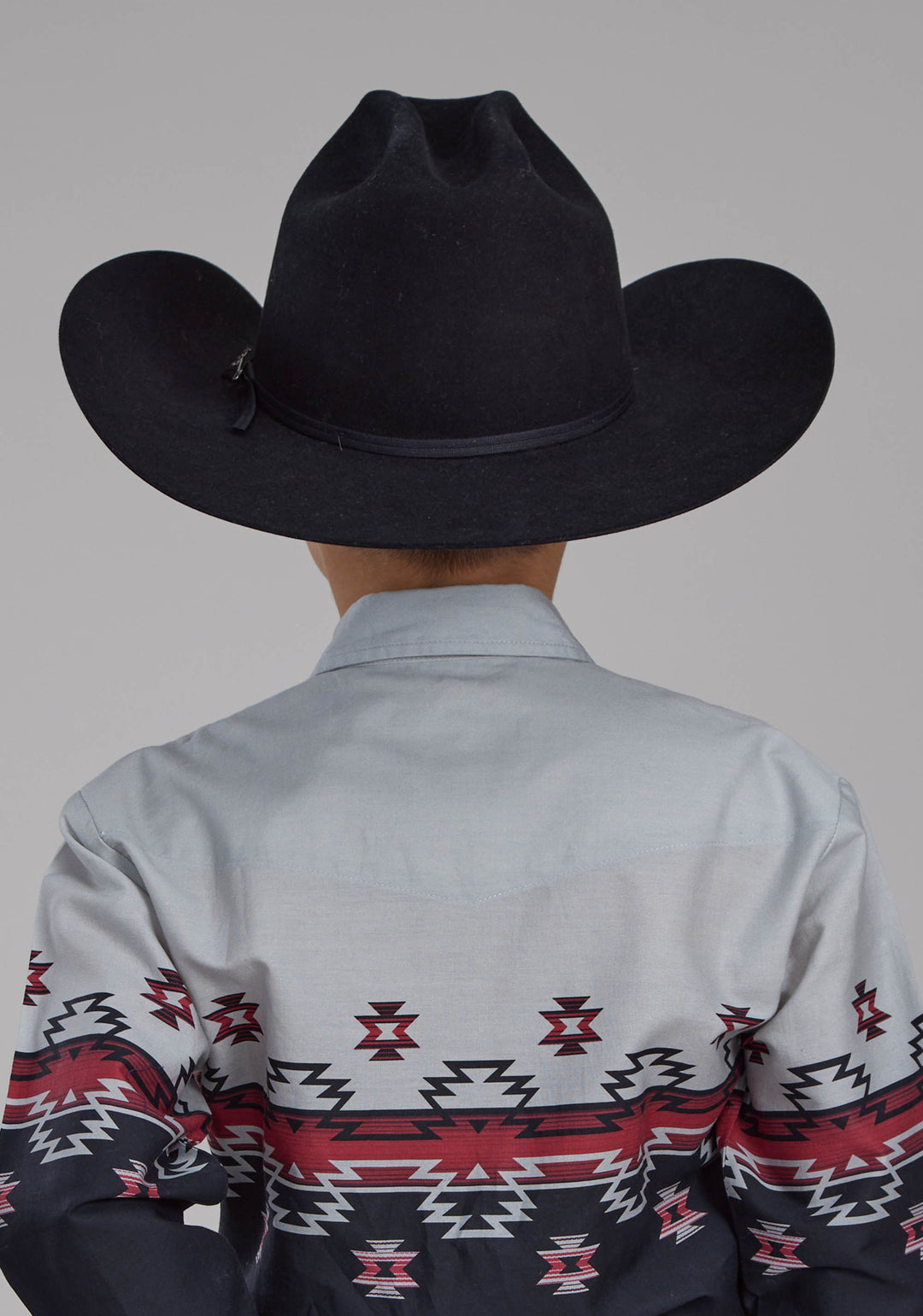 BOYS OMBRE AZTEC BORDER LONG SLEEVE SNAP WESTERN SHIRT