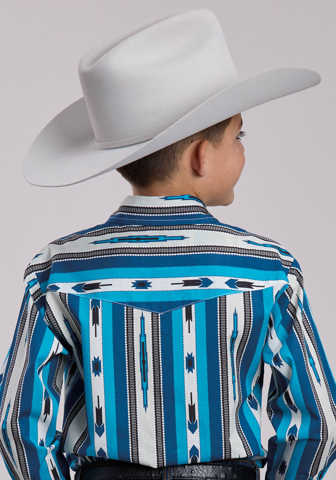 BOYS ROPER DEADSTOCK STRIPE LONG SLEEVE SNAP SHIRT